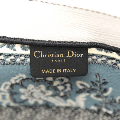 Christian Dior Canvas Butterfly Bandana Embroidered Medium Book Tote Black White 6 of 15