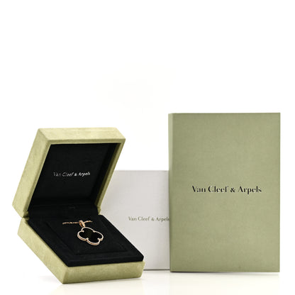 Van Cleef & Arpels 18K Yellow Gold Black Onyx Magic Alhambra Pendant Necklace 6 of 6