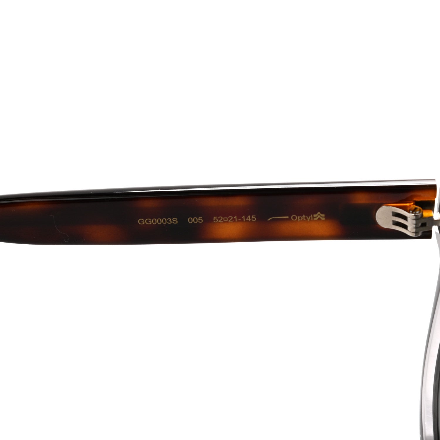Gucci Acetate Web Sunglasses GG 0003S Tortoise Transparent 5 of 8