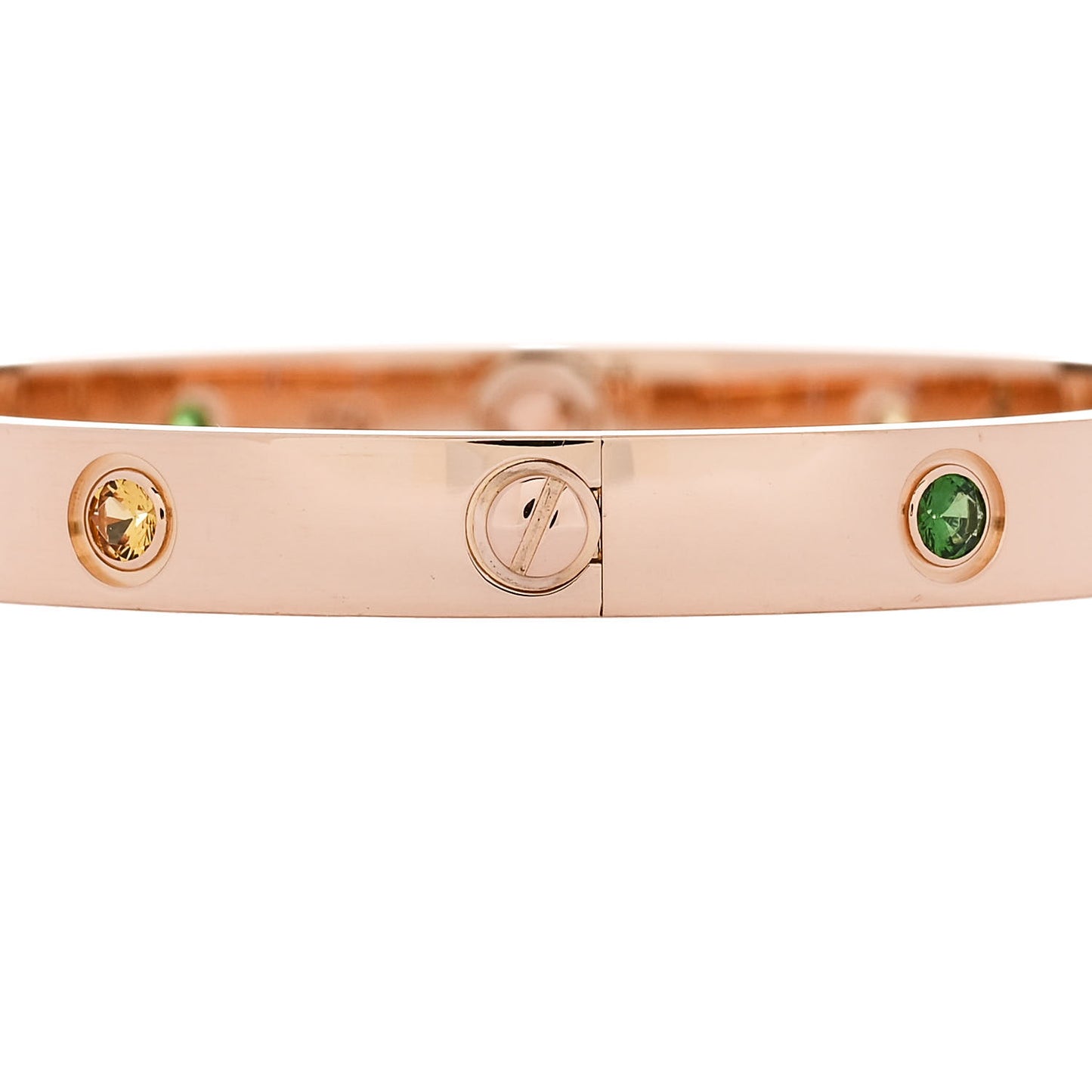 18K Pink Gold Sapphire Garnet Amethyst LOVE Bracelet 17