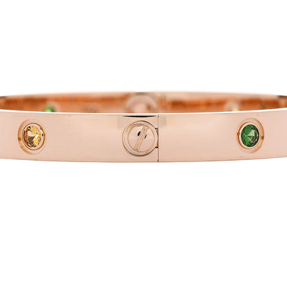 Cartier 18K Pink Gold Sapphire Garnet Amethyst LOVE Bracelet 17 5 of 9