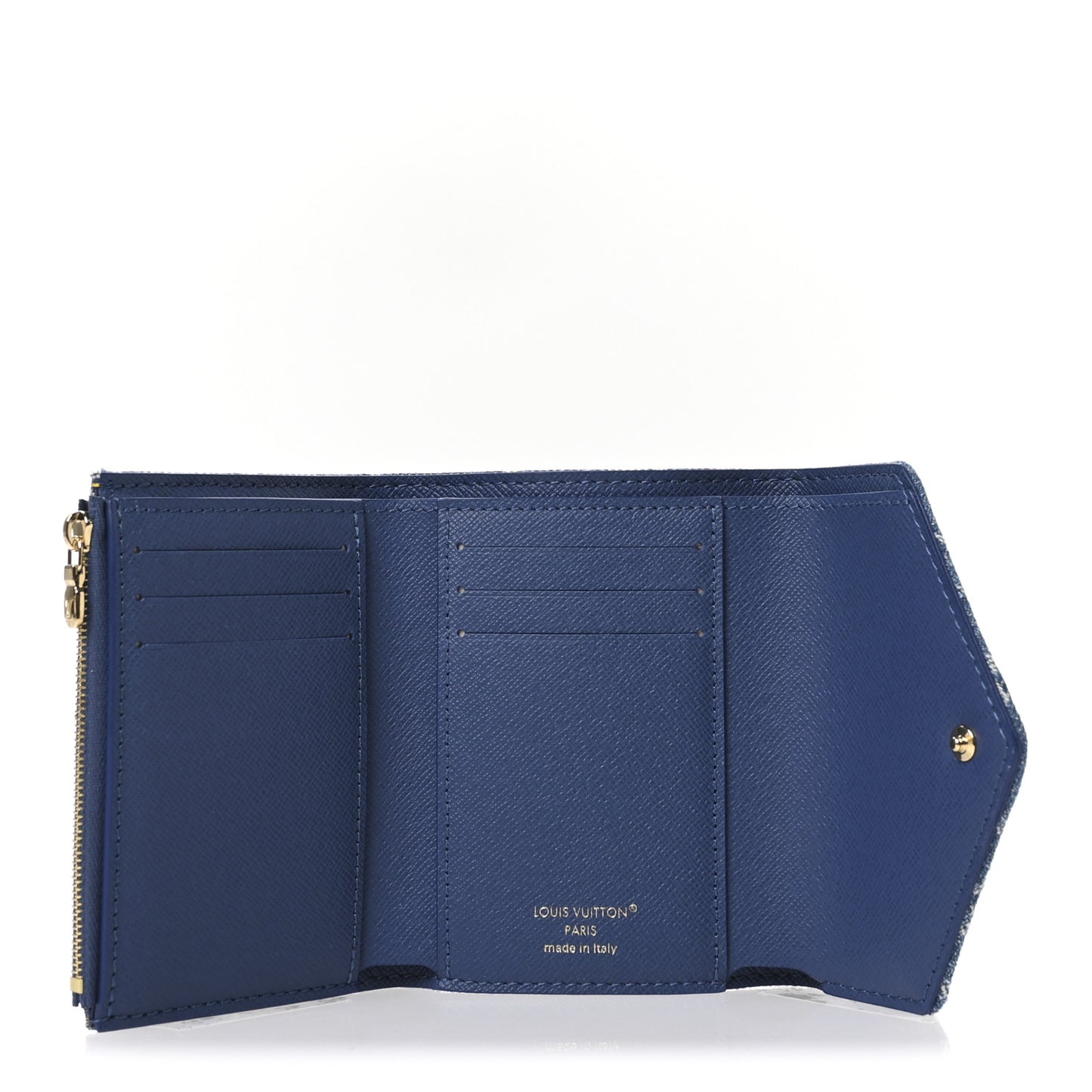 Denim Monogram Jacquard Victorine Wallet Blue