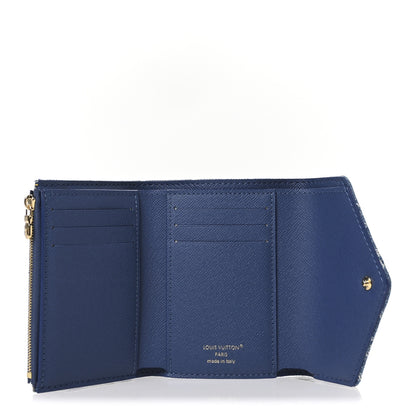 Louis Vuitton Denim Monogram Jacquard Victorine Wallet Blue 5 of 6
