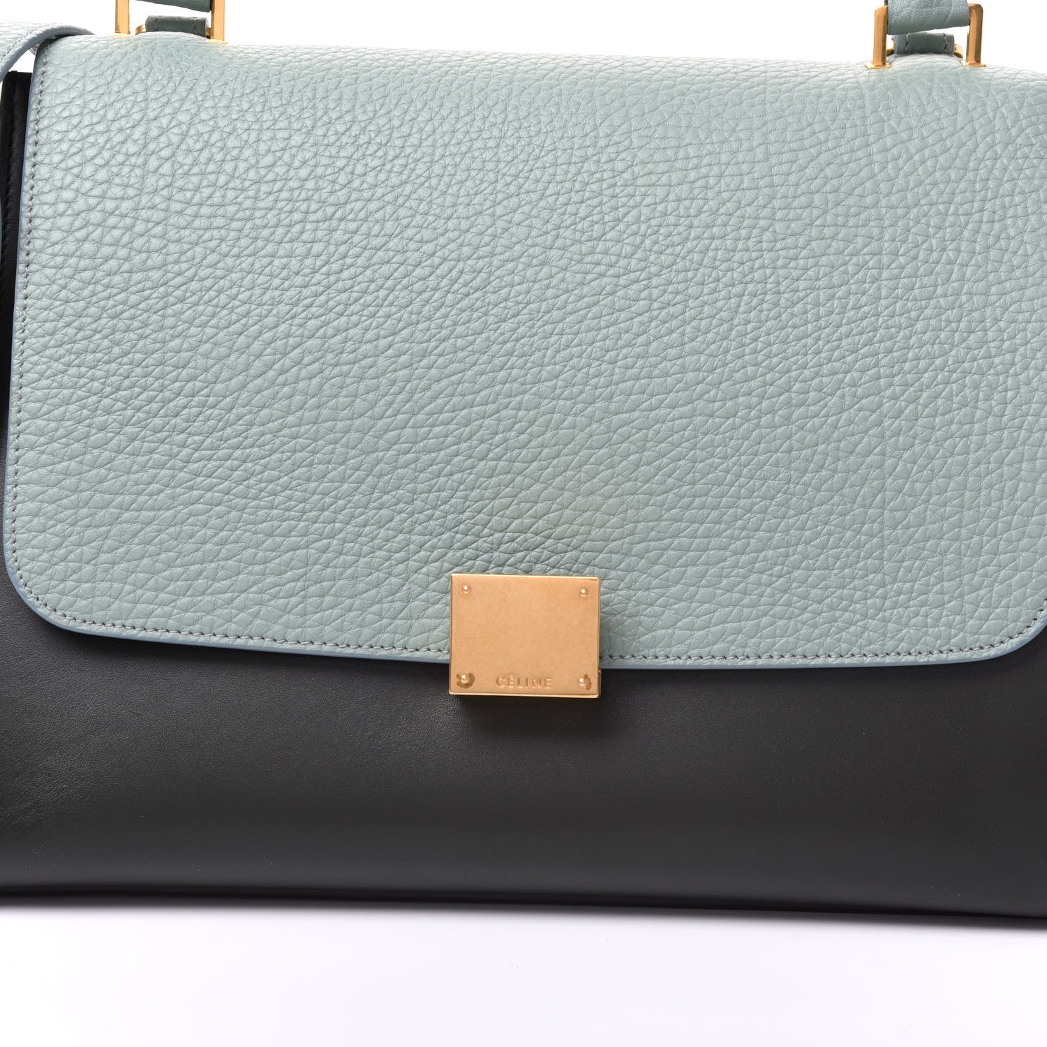Celine Bullhide Calfskin Small Tri-Color Trapeze Jade 10 of 10