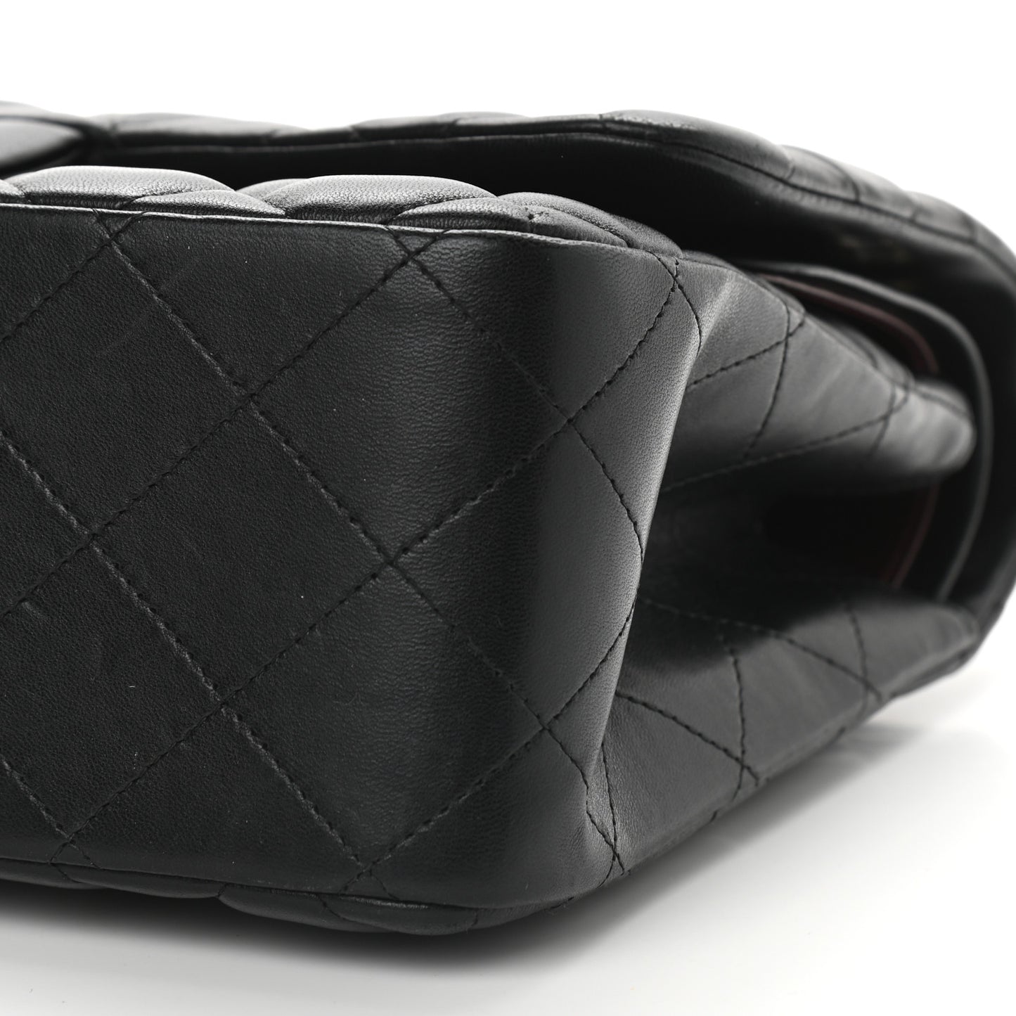 Lambskin Quilted Jumbo Double Flap Black