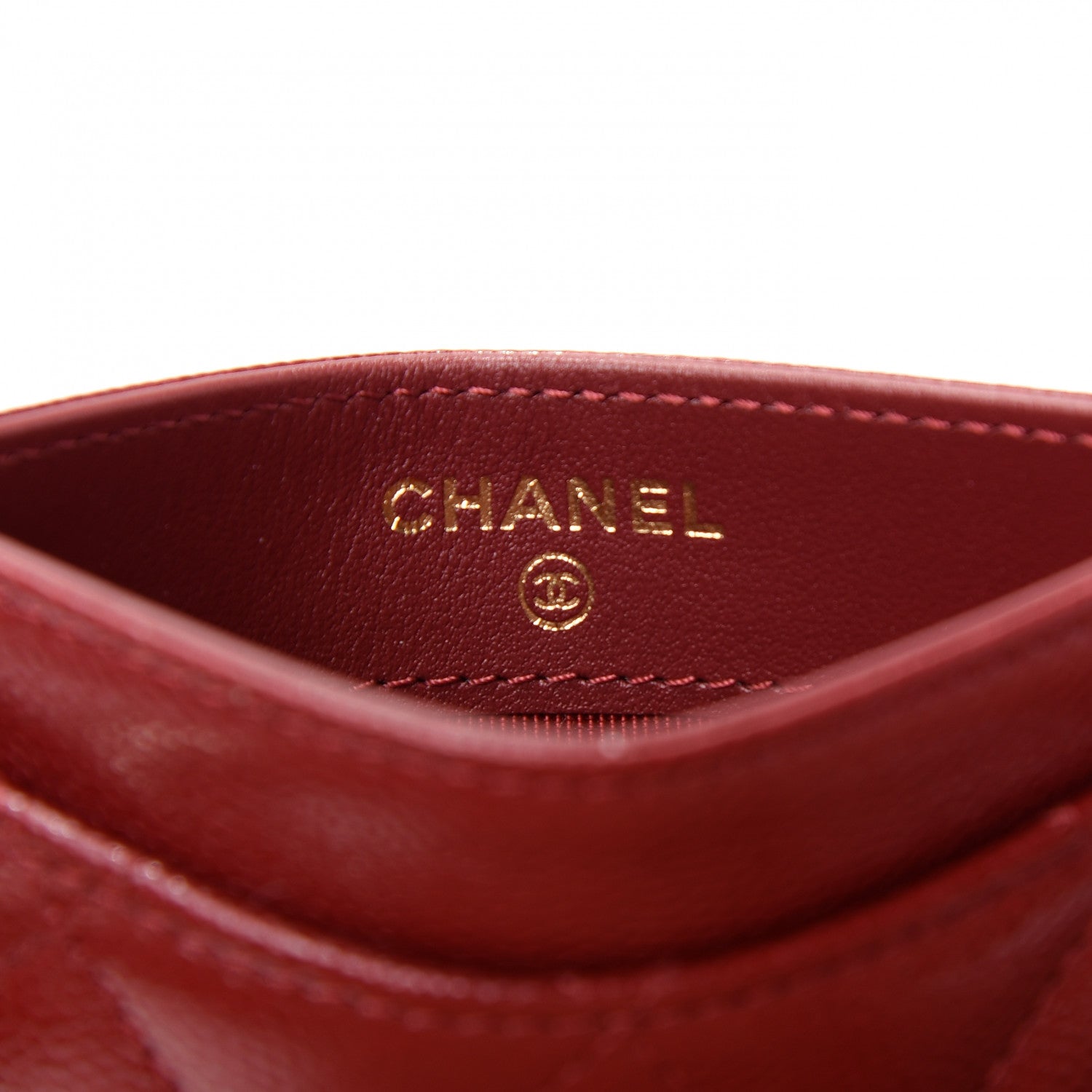 Chanel Caviar Quilted Card Holder Dark Red 6 of 9
