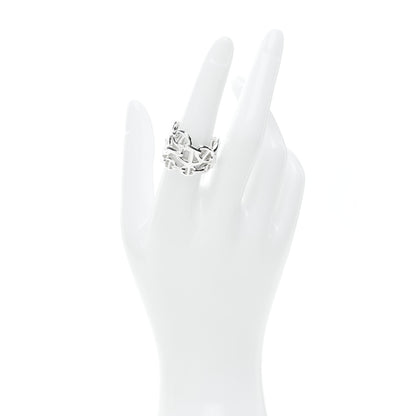 Hermes Sterling Silver GM Chaine d'Ancre Enchainee Band Ring 54 6.75 2 of 5