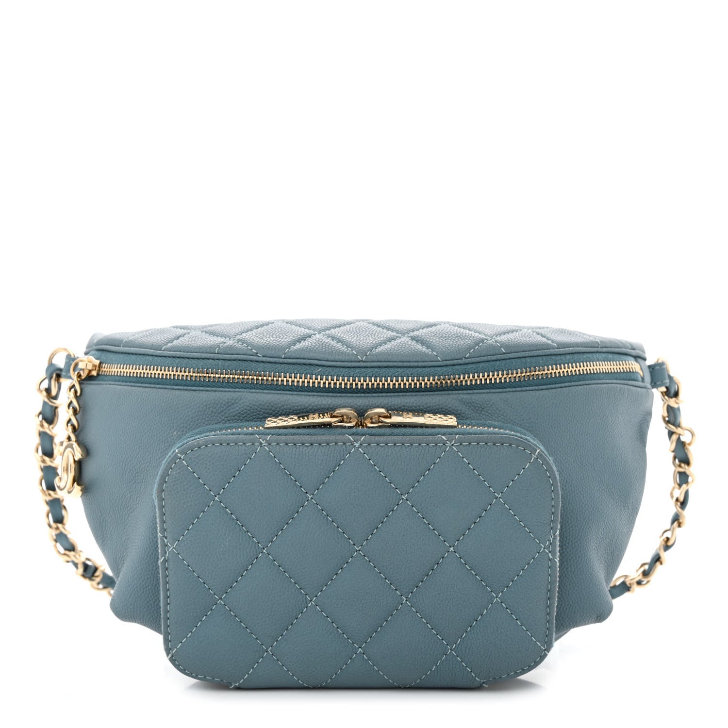 Chanel Caviar Quilted Business Affinity Waist Bag Blue 1 of 13