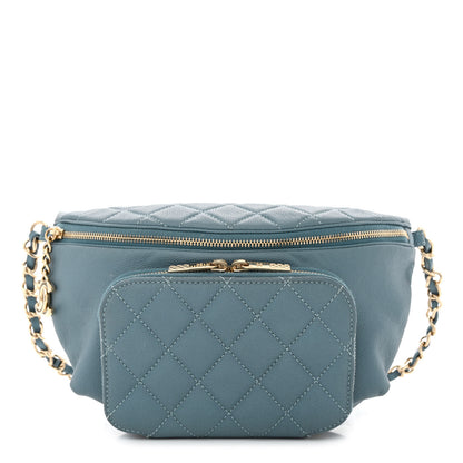 Chanel Caviar Quilted Business Affinity Waist Bag Blue 1 of 13
