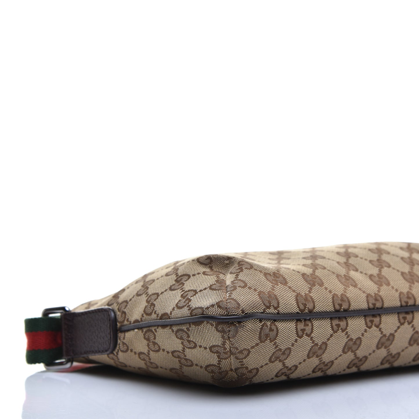 Monogram Web Small Flat Messenger Crossbody Dark Brown