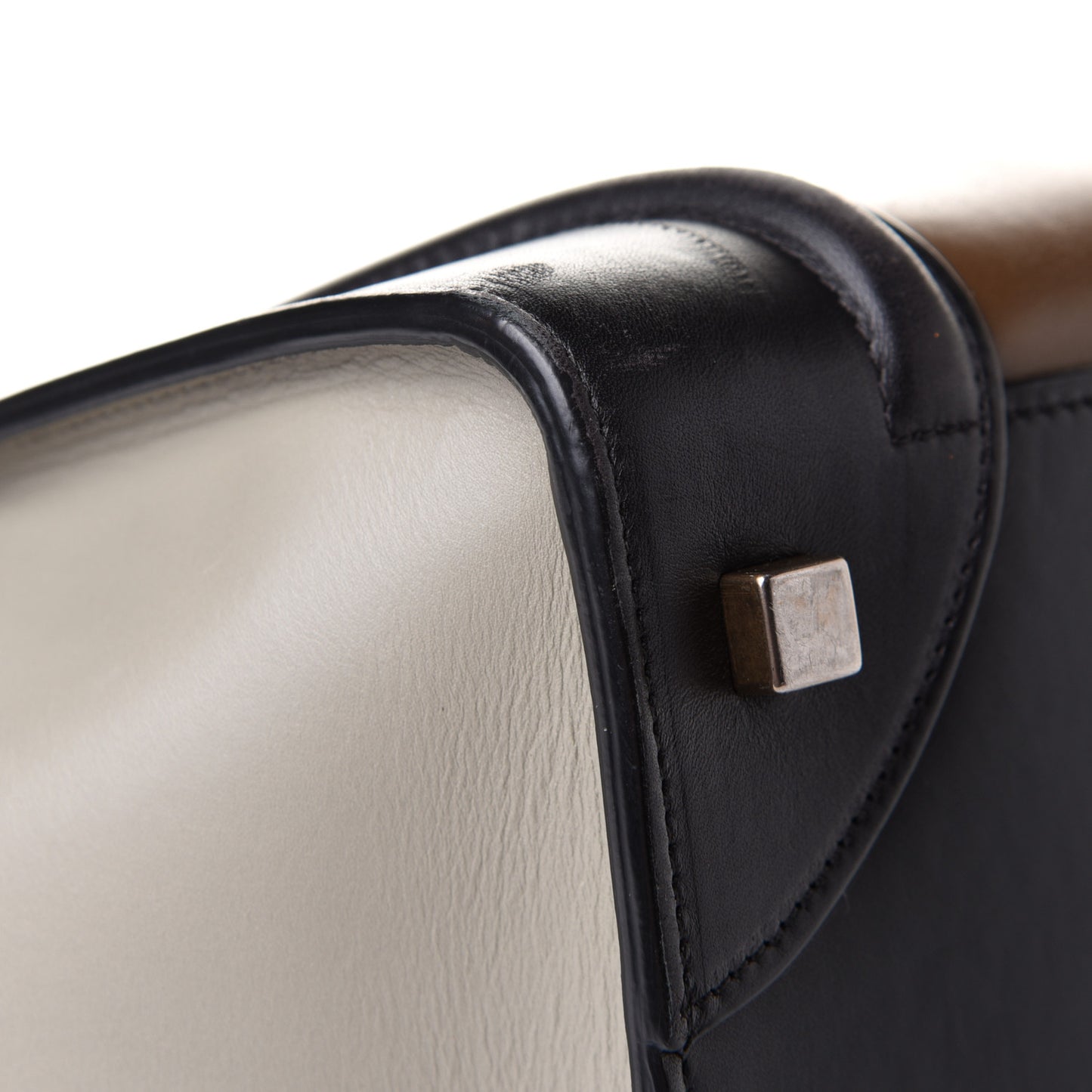 Satin Calfskin Mini Tri-Color Luggage Dark Grey