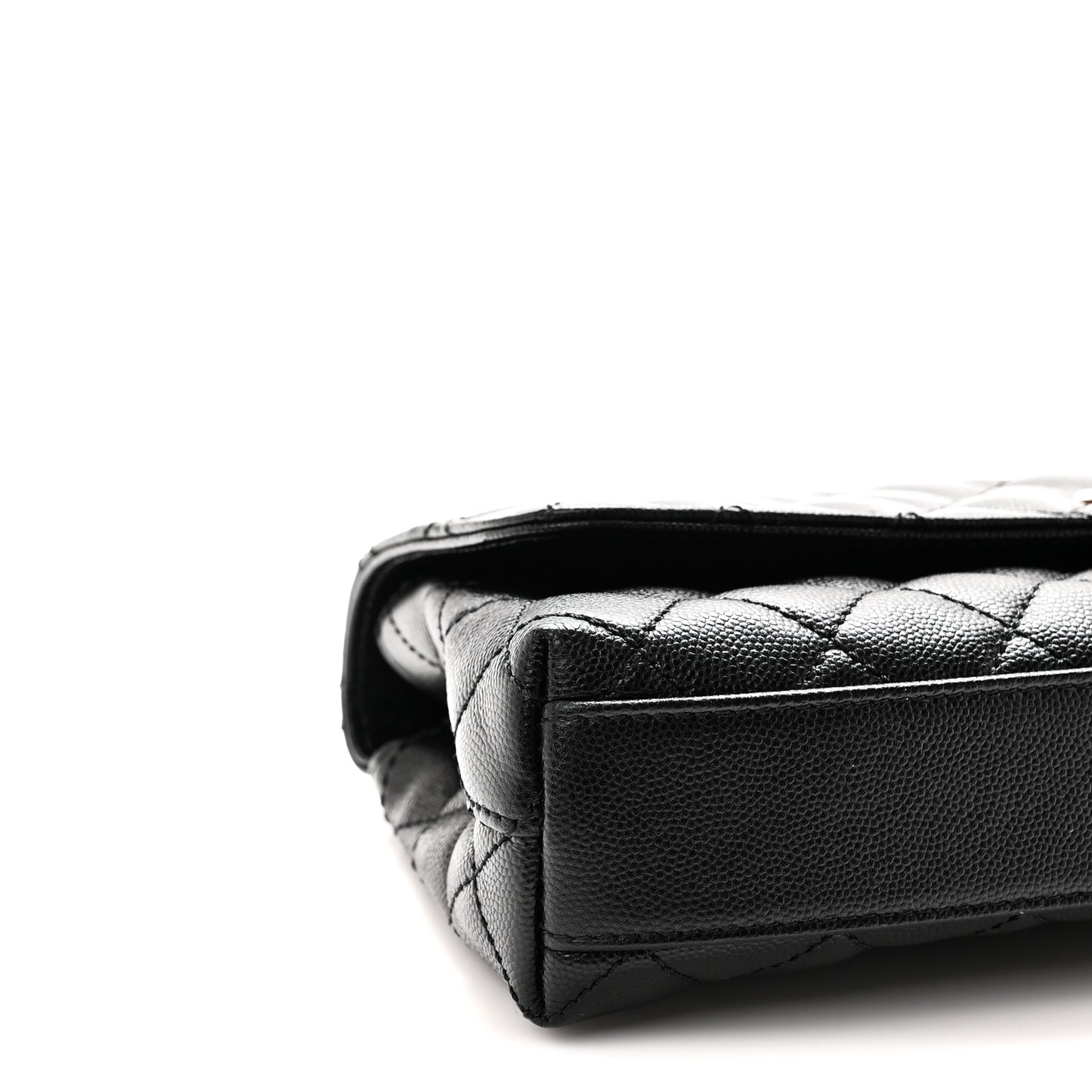Caviar Quilted Maxi East West Coco Handle Flap Black