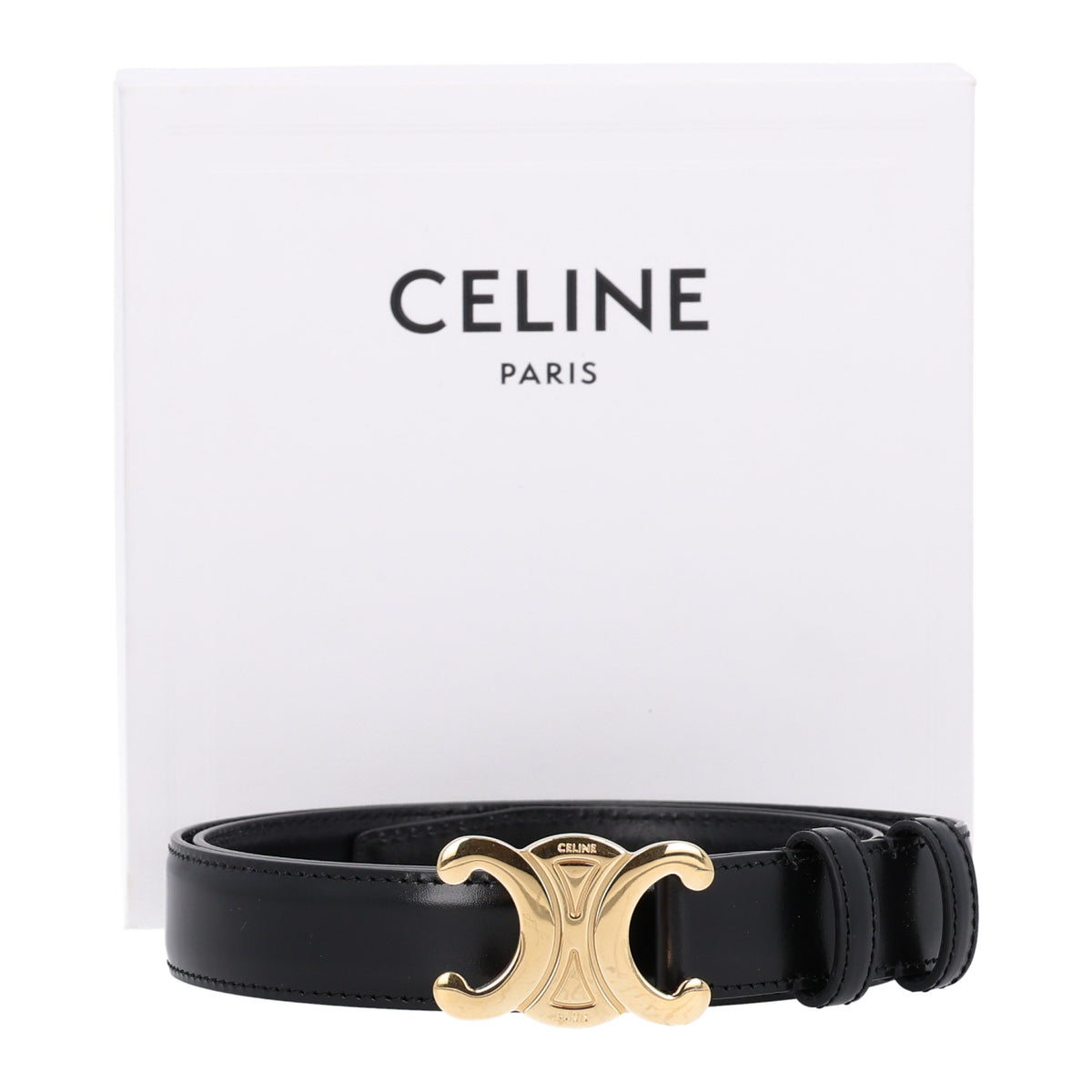 Box Calfskin Medium 25mm Triomphe Belt 90 36 Black