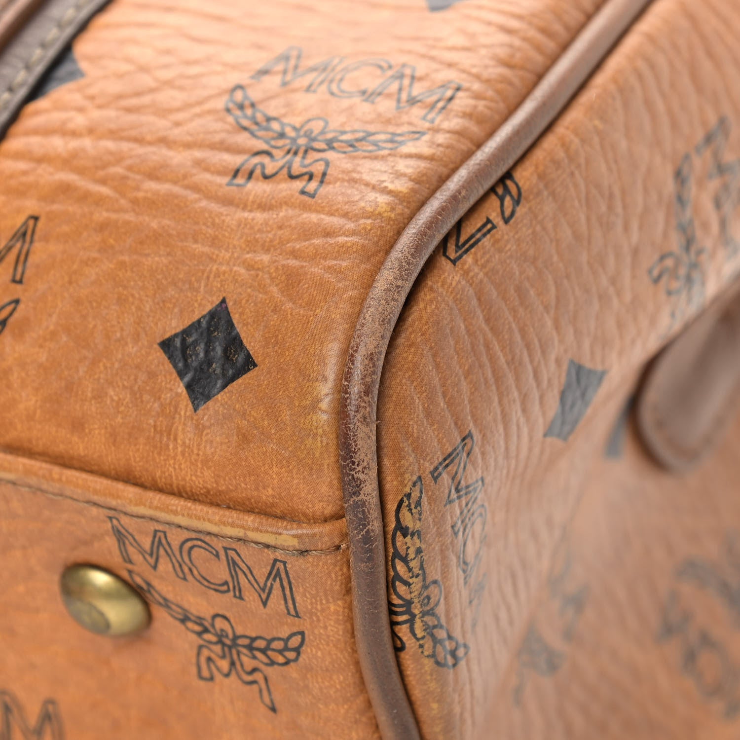 MCM Visetos Satchel Cognac 9 of 20