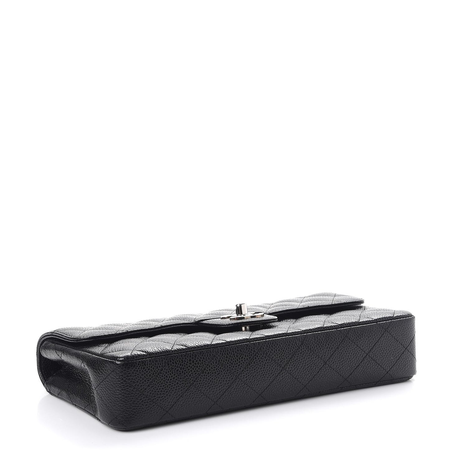 Caviar Quilted East West Flap Bijoux Chain Black