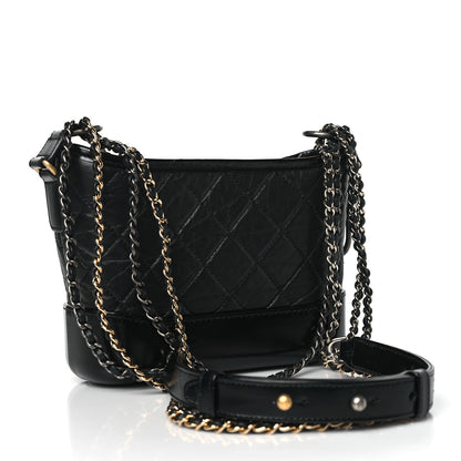 Chanel Aged Calfskin Quilted Small Gabrielle Hobo Black 3 of 10