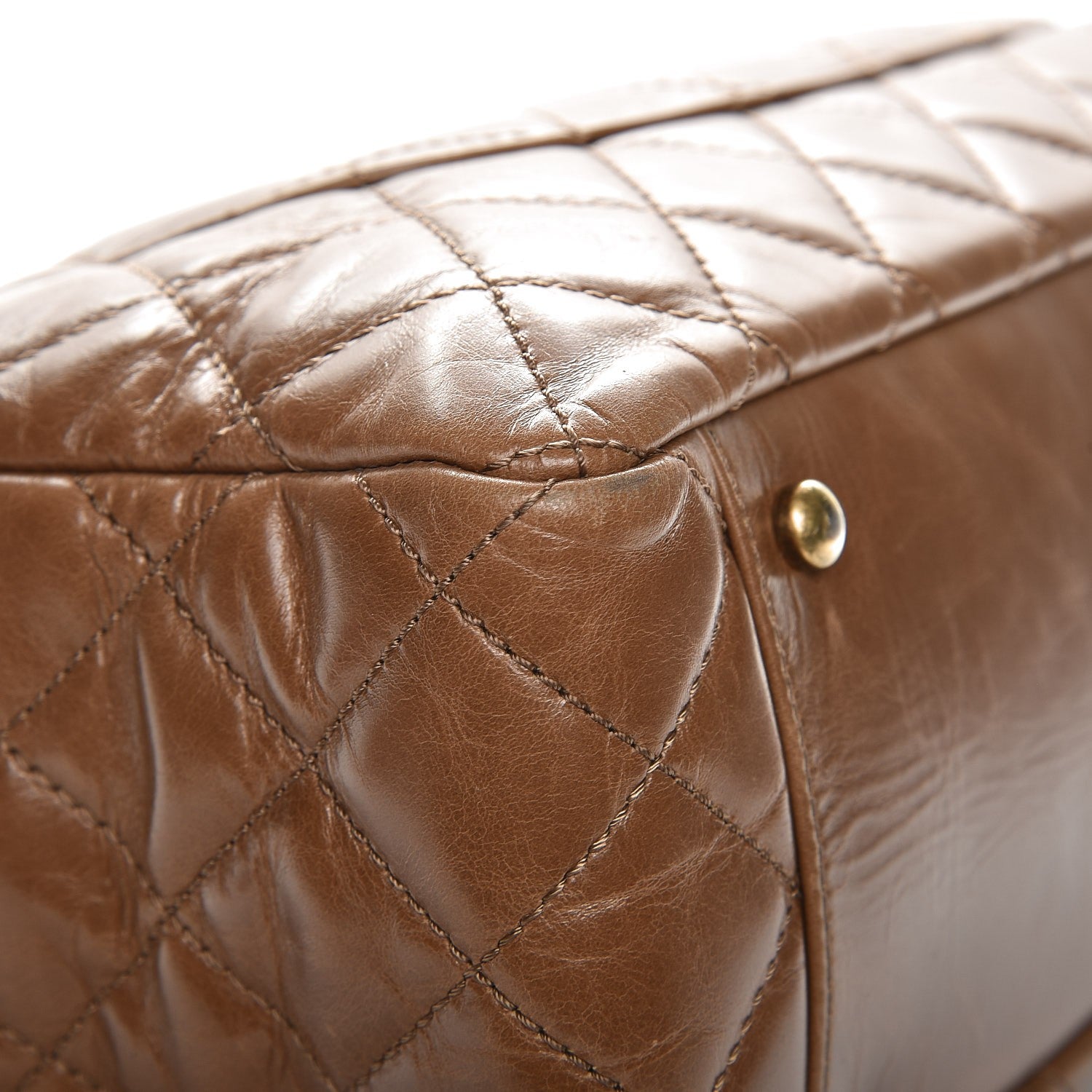 Chanel Glazed Calfskin Castle Rock Large Flap Dark Beige 10 of 14
