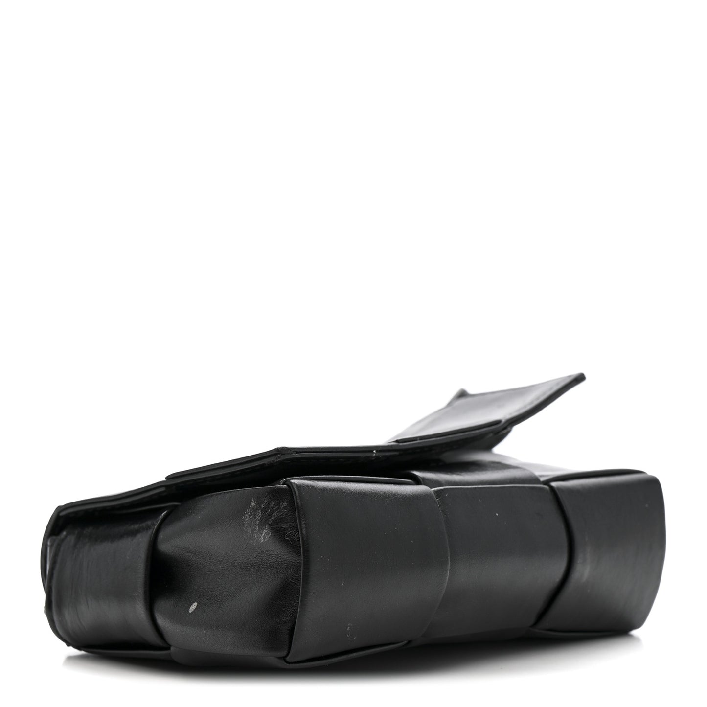 Paper Calfskin Maxi Intreccio Extra Mini Cassette Crossbody Bag Black