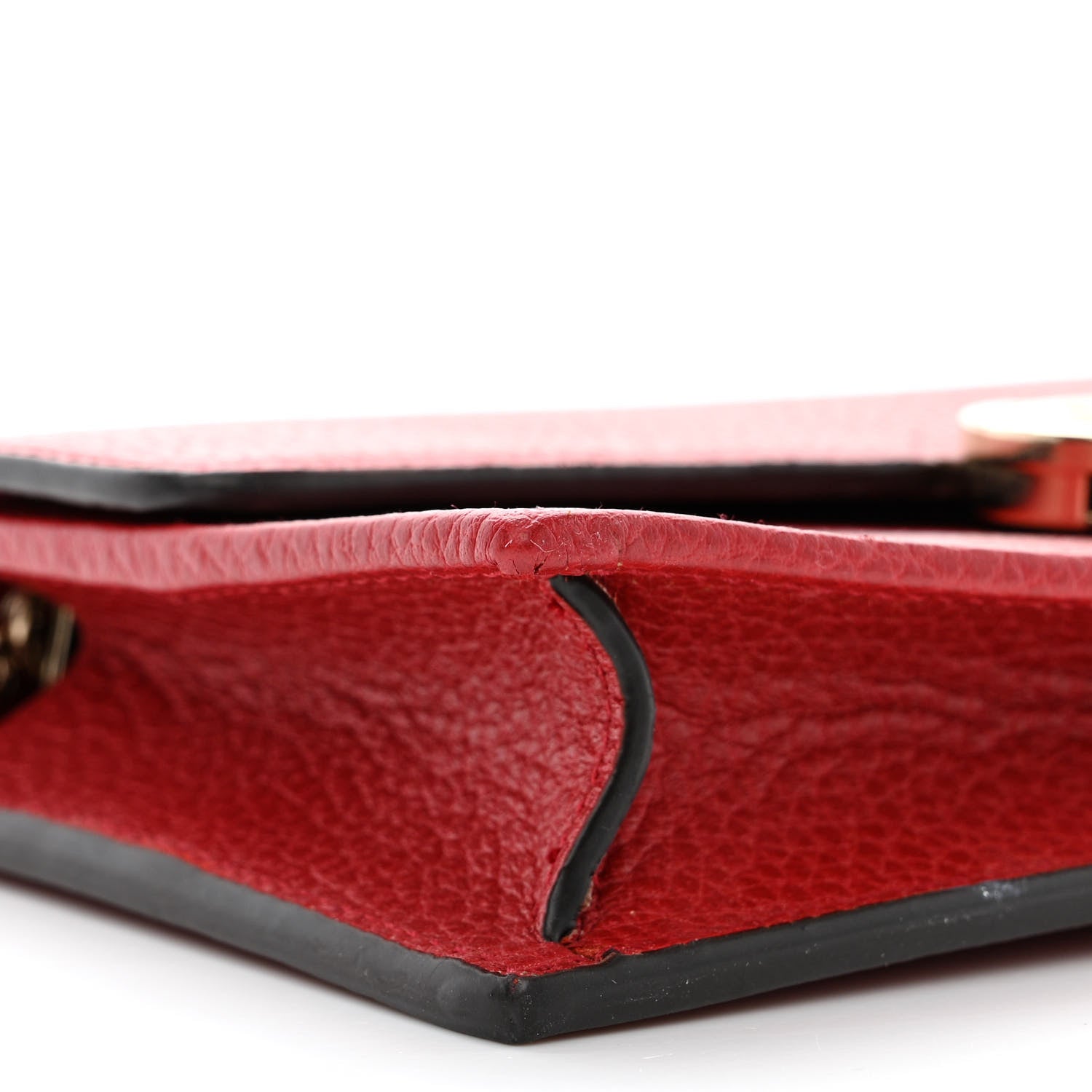 Gucci Dollar Calfskin Interlocking G Chain Wallet Red 10 of 12