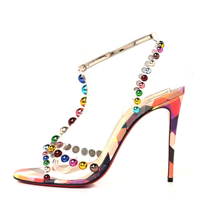 Christian Louboutin Patent PVC Faridaravie 100 Sandals 39 Multicolor 1 of 8