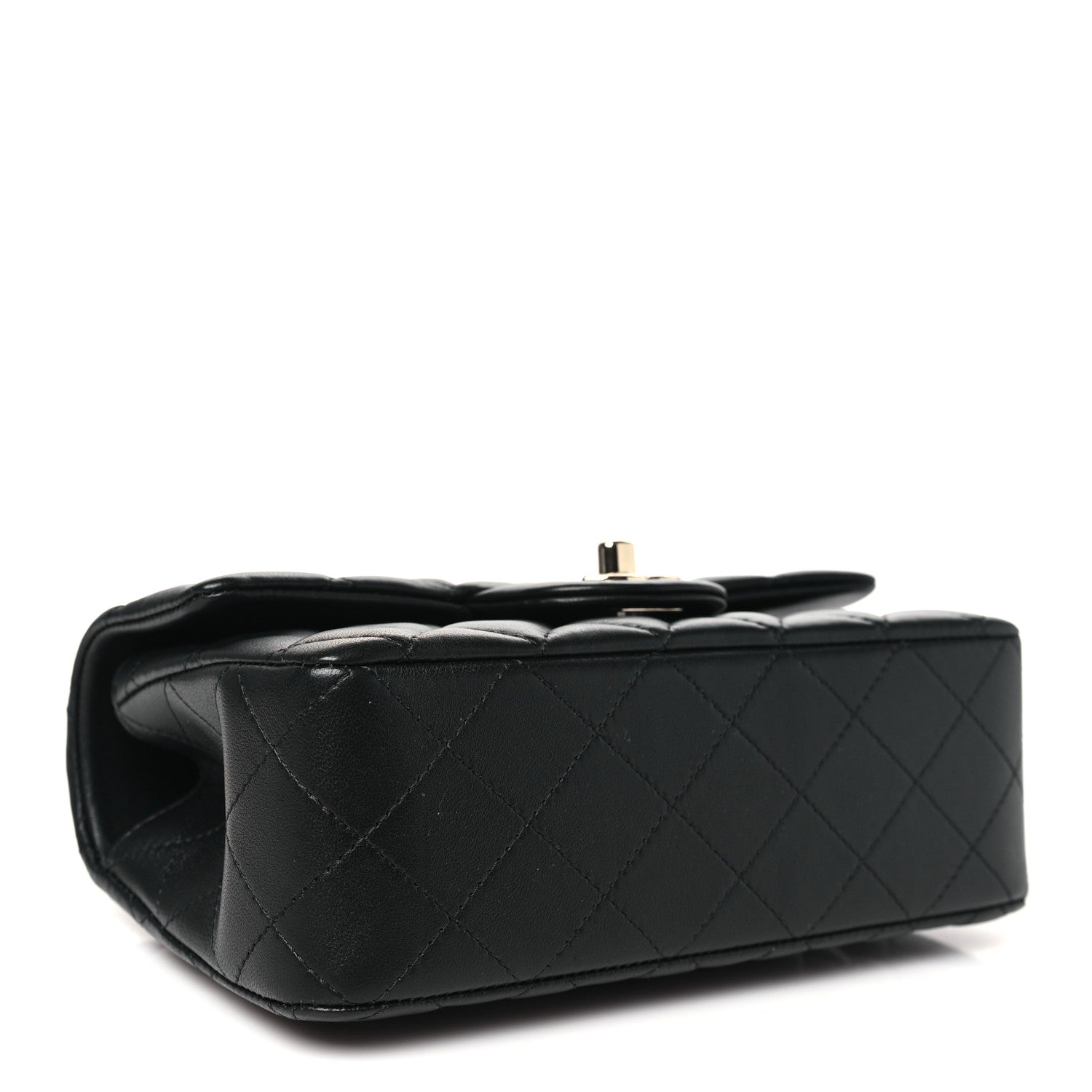 Chanel Lambskin Quilted Mini Top Handle Rectangular Flap Black 4 of 9