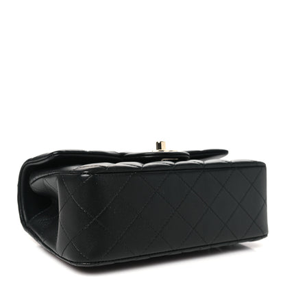 Chanel Lambskin Quilted Mini Top Handle Rectangular Flap Black 4 of 9