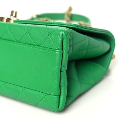 Chanel Lambskin Quilted La Parisienne Top Handle Flap Green 10 of 10