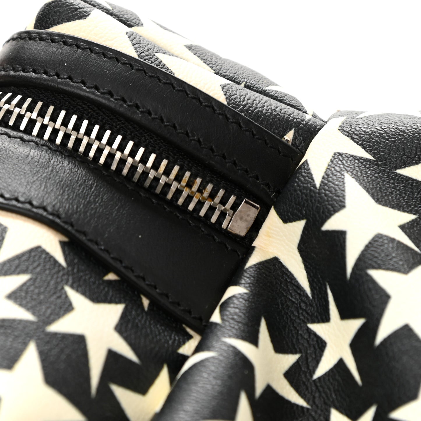 Calfskin Star Print Hunting Backpack Black White
