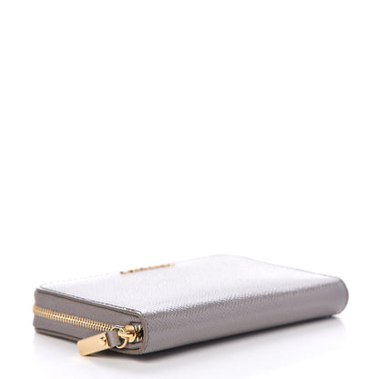 Burberry Patent London Medium Marston Zip Around Wallet Pale Grey 1 of 7