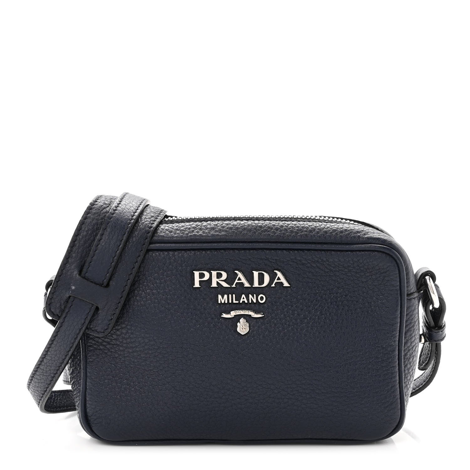 Prada Vitello Daino Mini Camera Crossbody Bag Blue 1 of 8