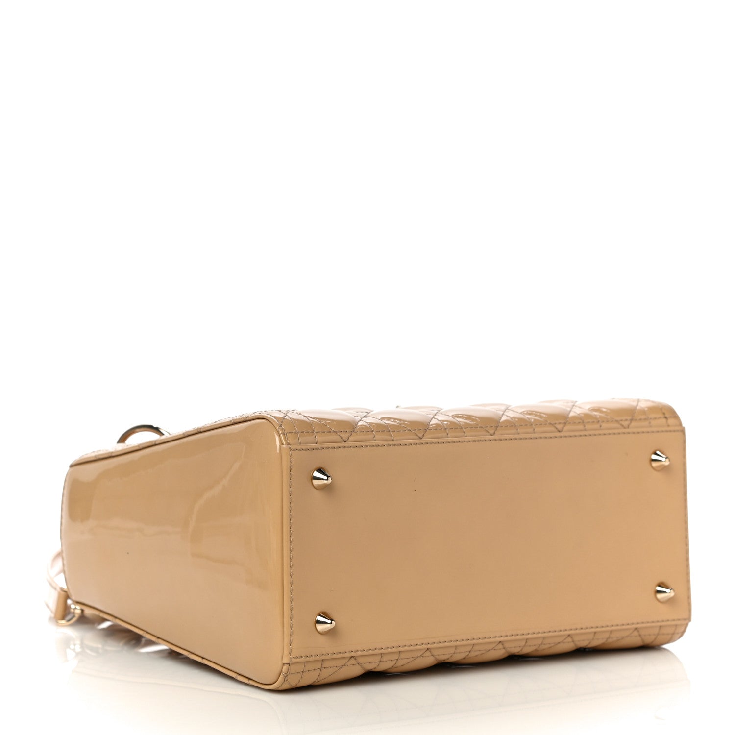 Christian Dior Patent Cannage Medium Lady Dior Beige 4 of 13