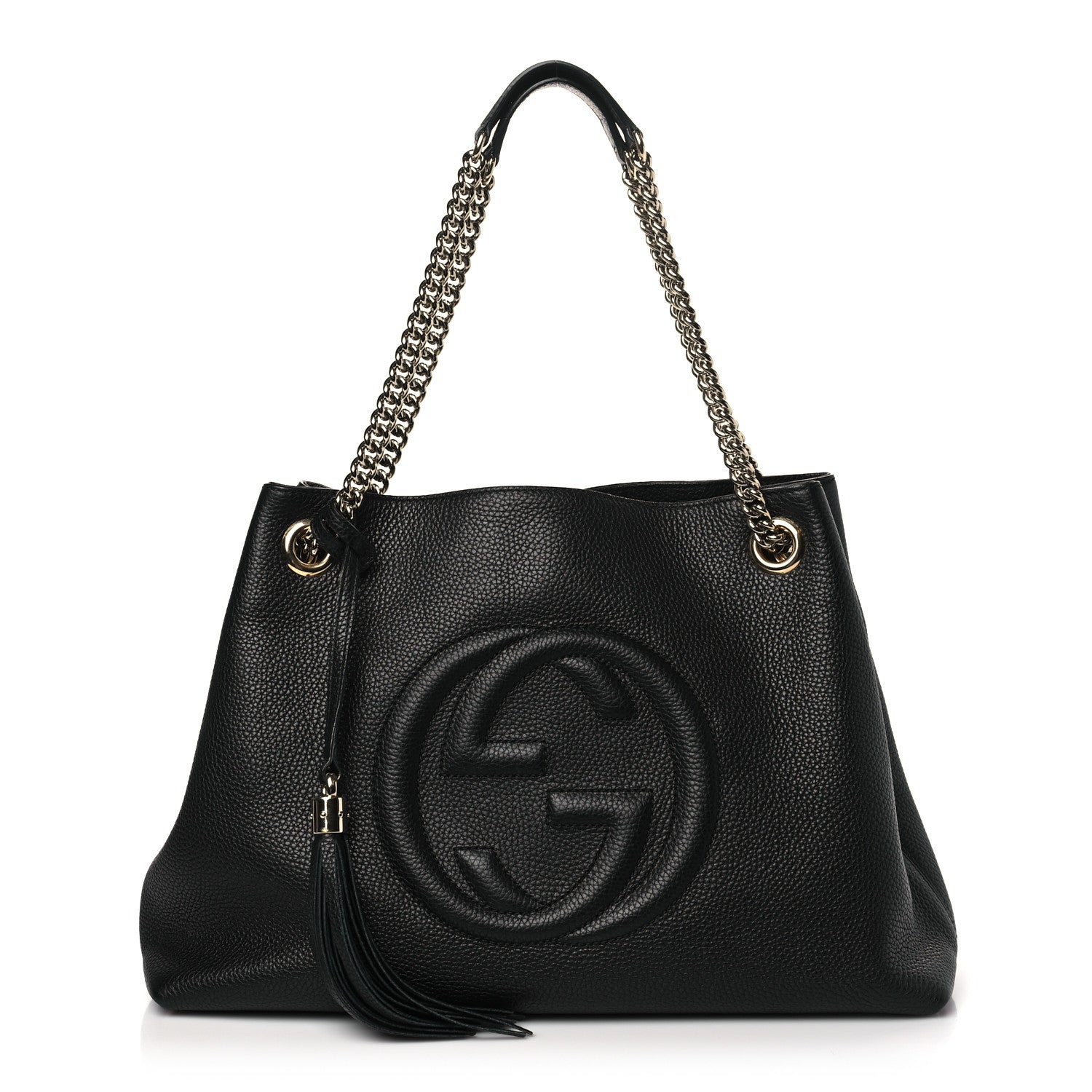 Gucci Pebbled Calfskin Medium Soho Chain Shoulder Bag Black 1 of 10