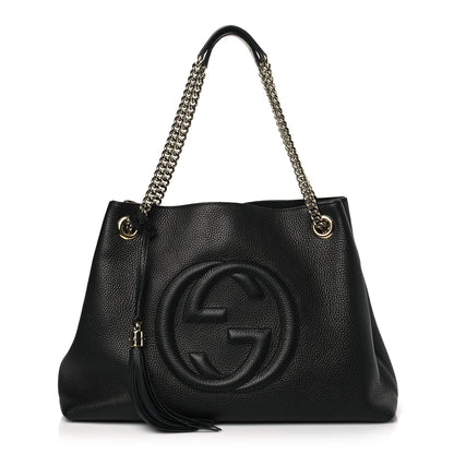 Gucci Pebbled Calfskin Medium Soho Chain Shoulder Bag Black 1 of 10
