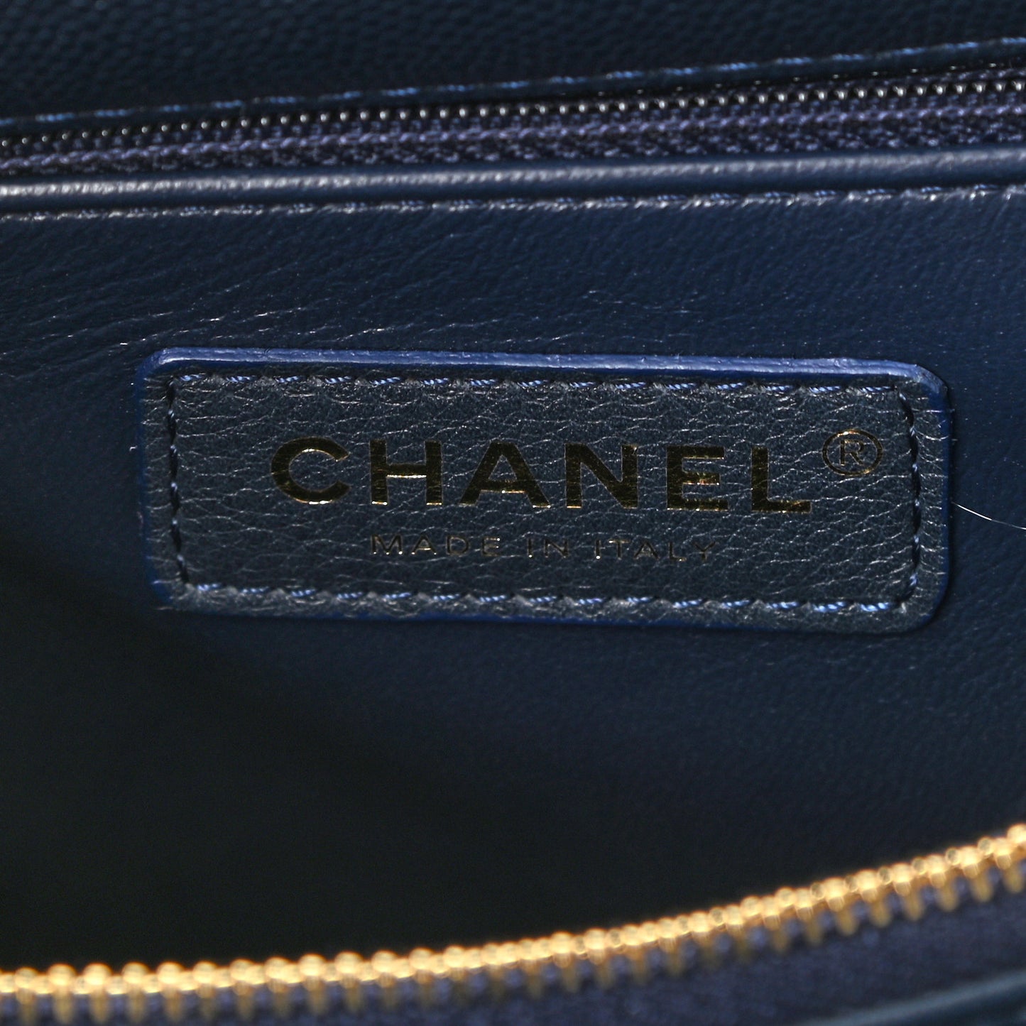 Caviar Lizard Quilted Small Coco Handle Flap Navy Blue