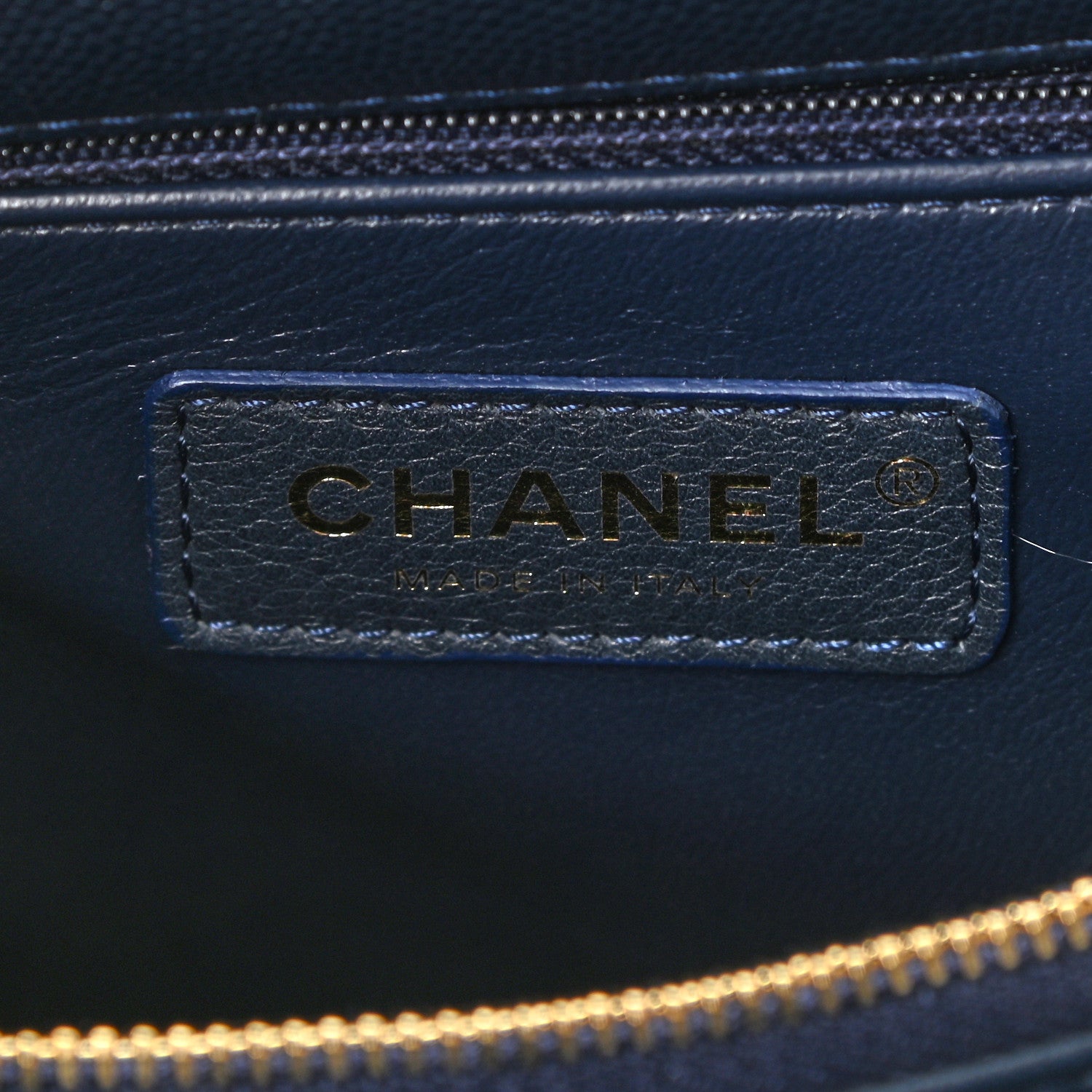 Chanel Caviar Lizard Quilted Small Coco Handle Flap Navy Blue 6 of 10