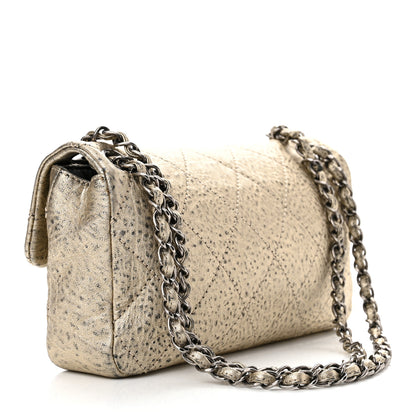 Chanel Distressed Metallic Lambskin Quilted Le Marais Ligne Flap Gold 2 of 9