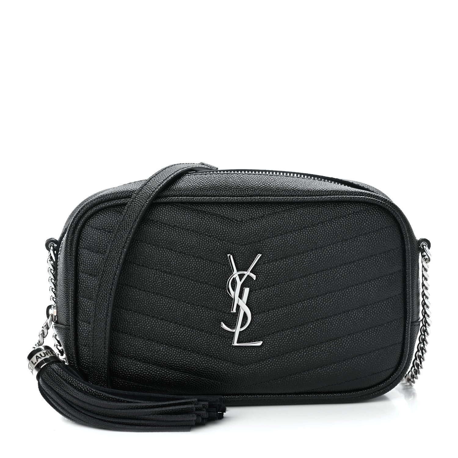 Saint Laurent Grain De Poudre Matelasse Monogram Mini Lou Camera Bag Black 1 of 9