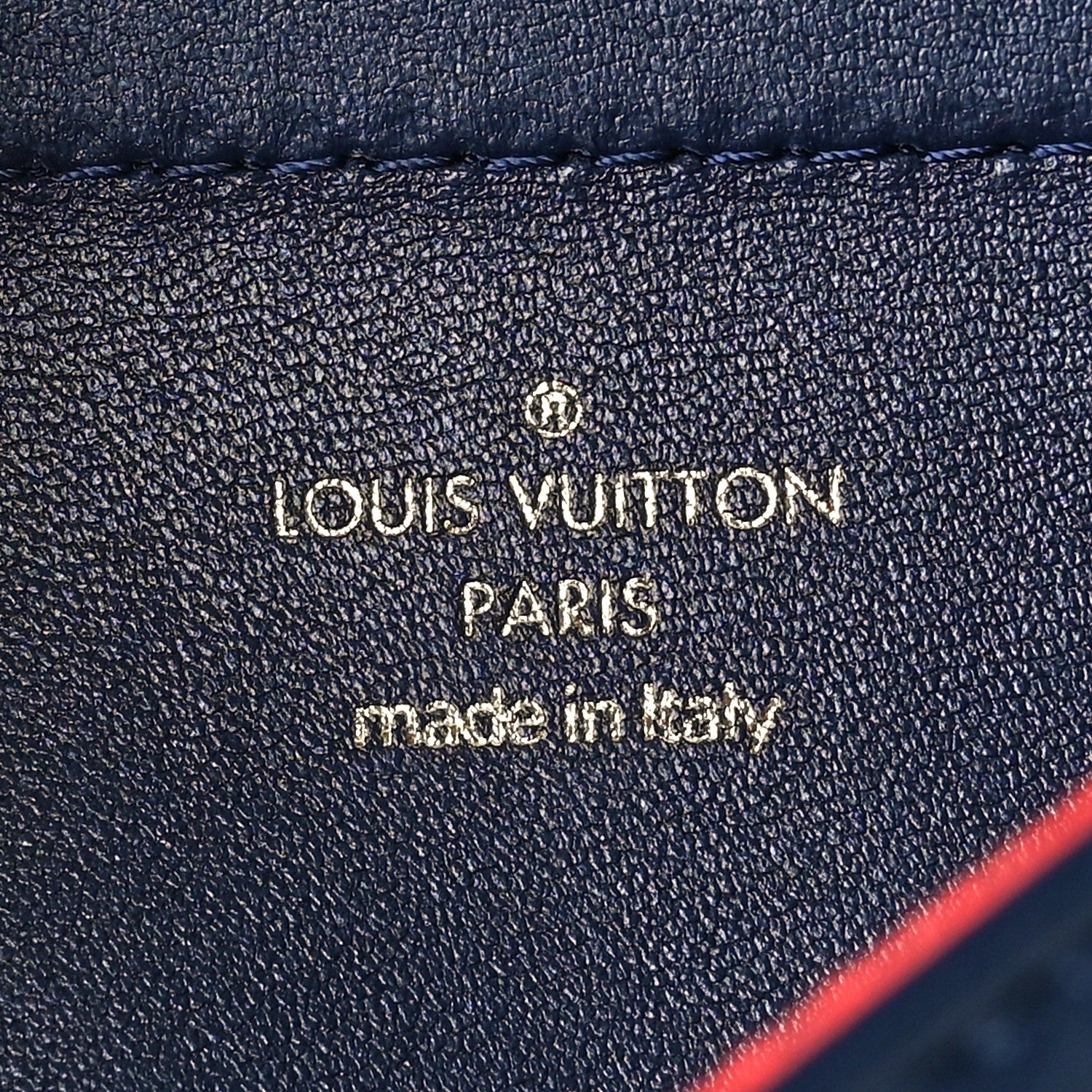 Louis Vuitton Lambskin Embossed Monogram LV Garden Pochette Coussin Navy 6 of 9