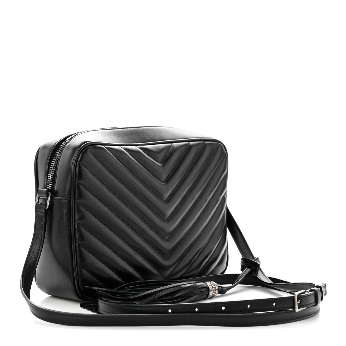Calfskin Matelasse Monogram Lou Camera Bag Black