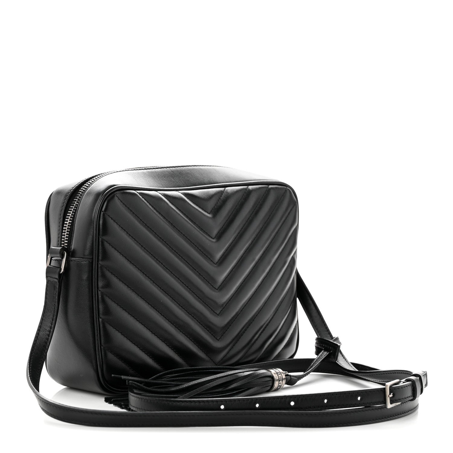 Saint Laurent Calfskin Matelasse Monogram Lou Camera Bag Black 3 of 11
