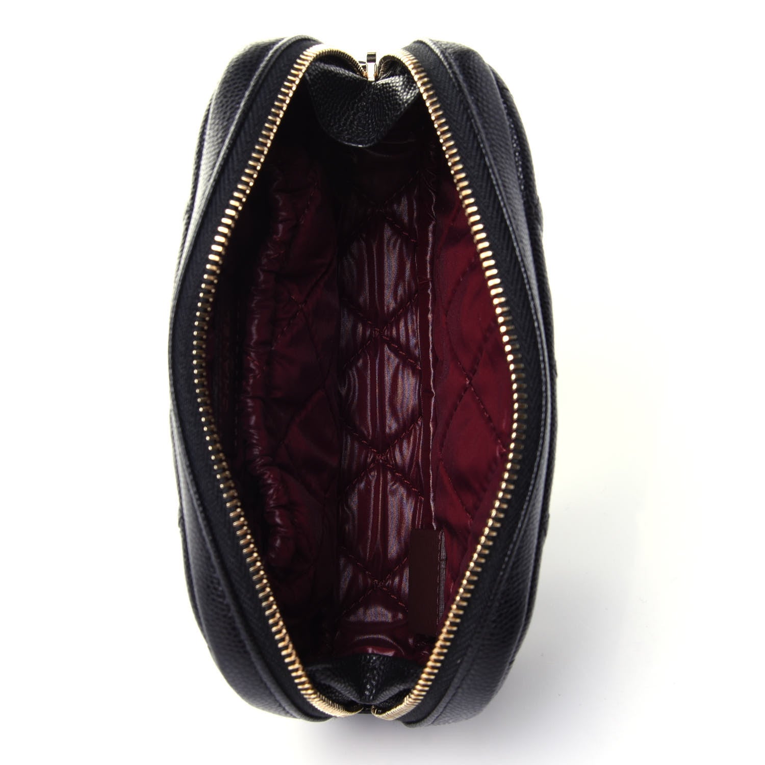 Chanel Caviar Quilted Small Curvy Pouch Cosmetic Case Black 3 of 4