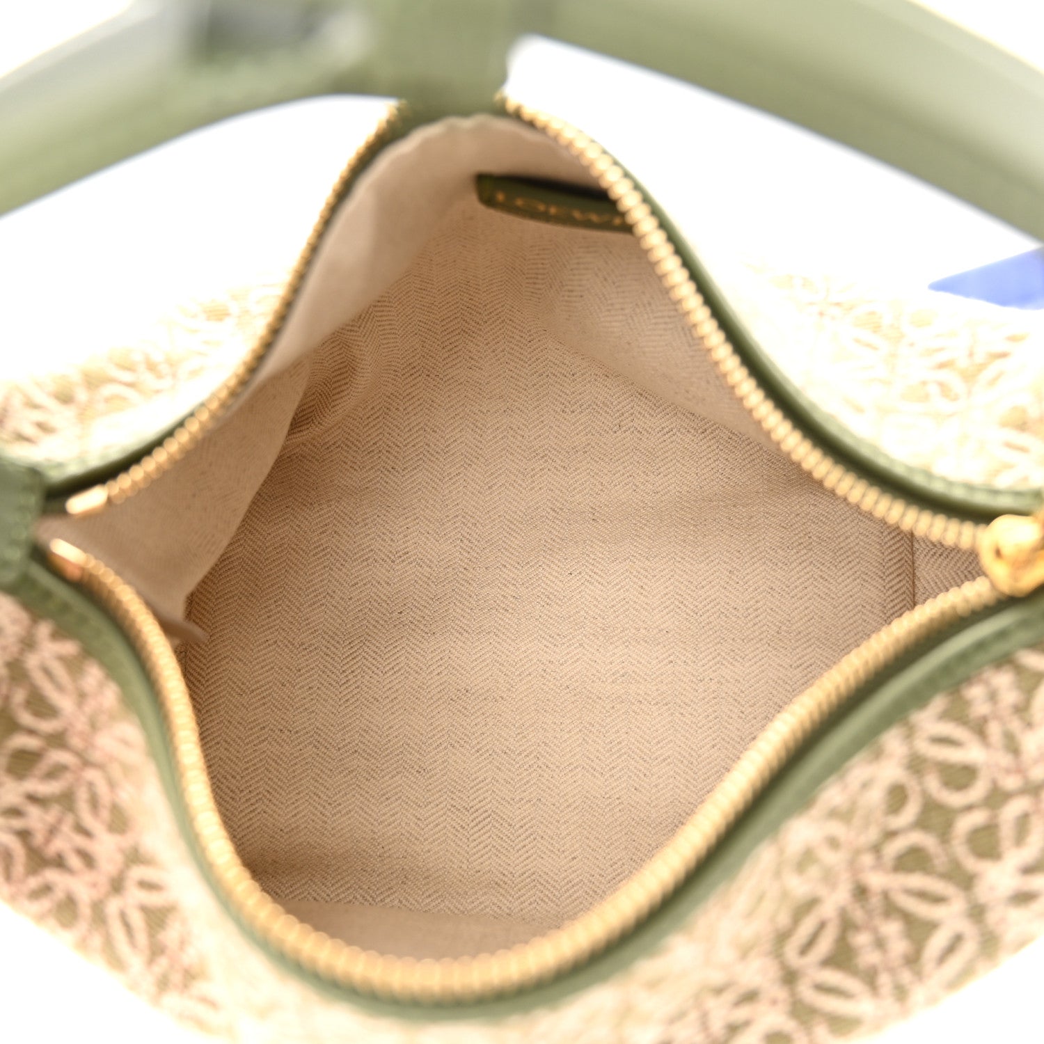 Loewe Jacquard Anagram Calfskin Small Cubi Bag Avocado Green 5 of 10