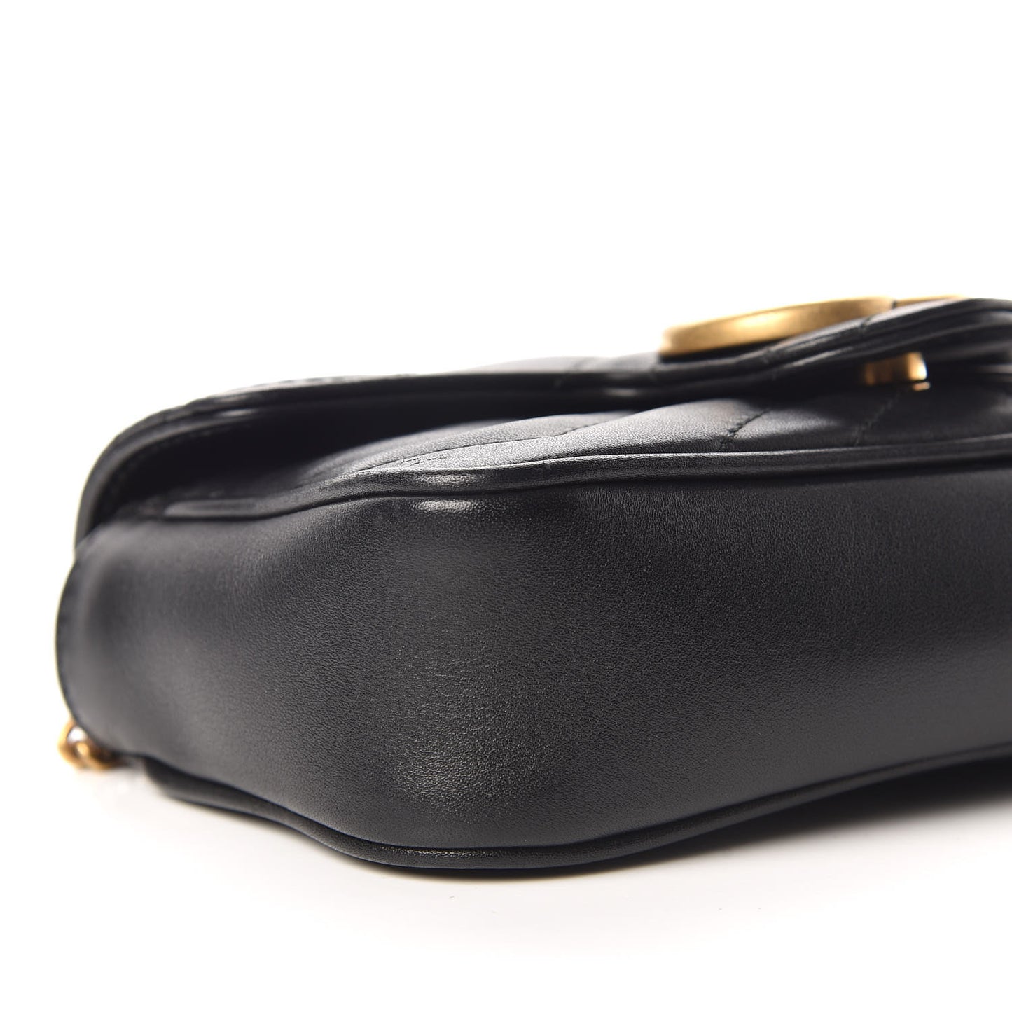 Calfskin Matelasse Super Mini GG Marmont Shoulder Bag Black