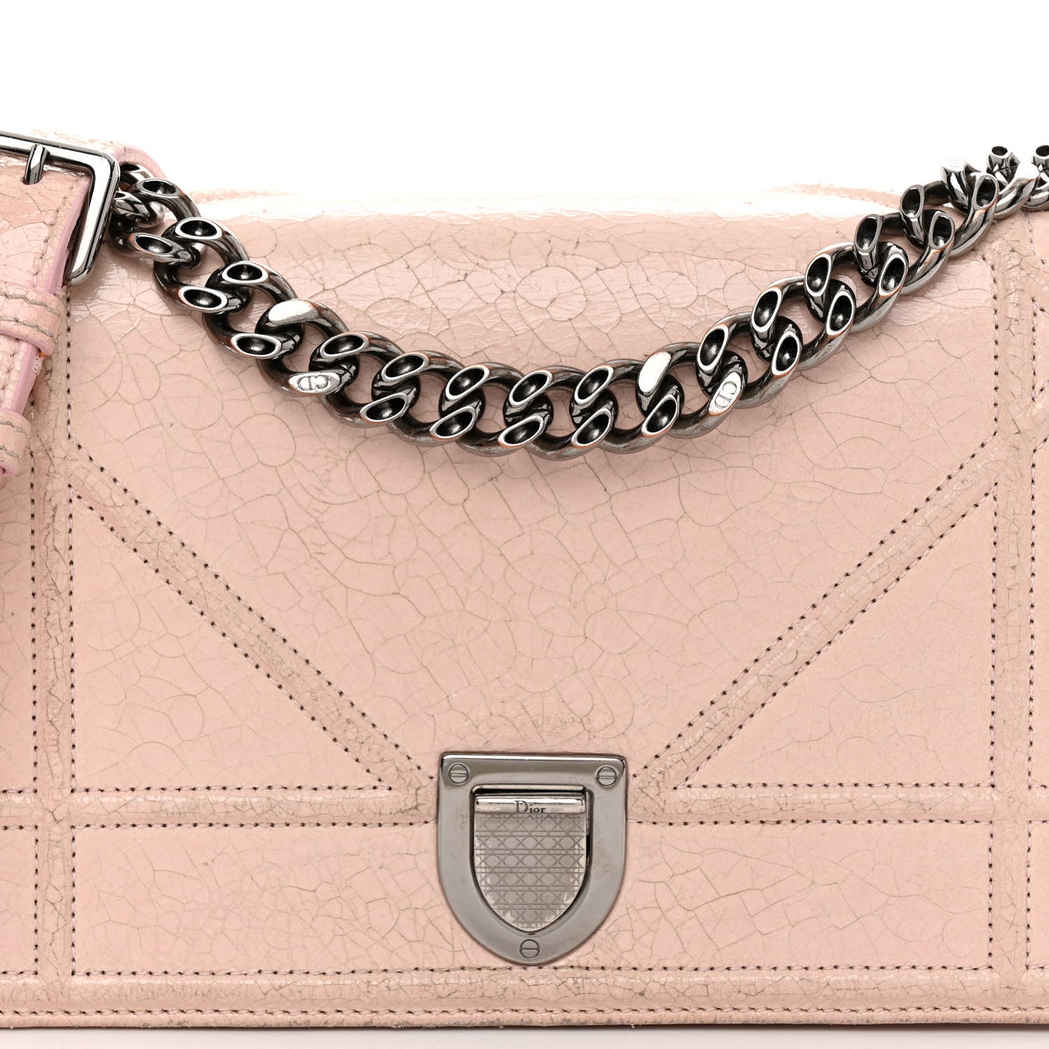 Christian Dior Ceramic Effect Deerskin Small Diorama Flap Bag Pink 7 of 15