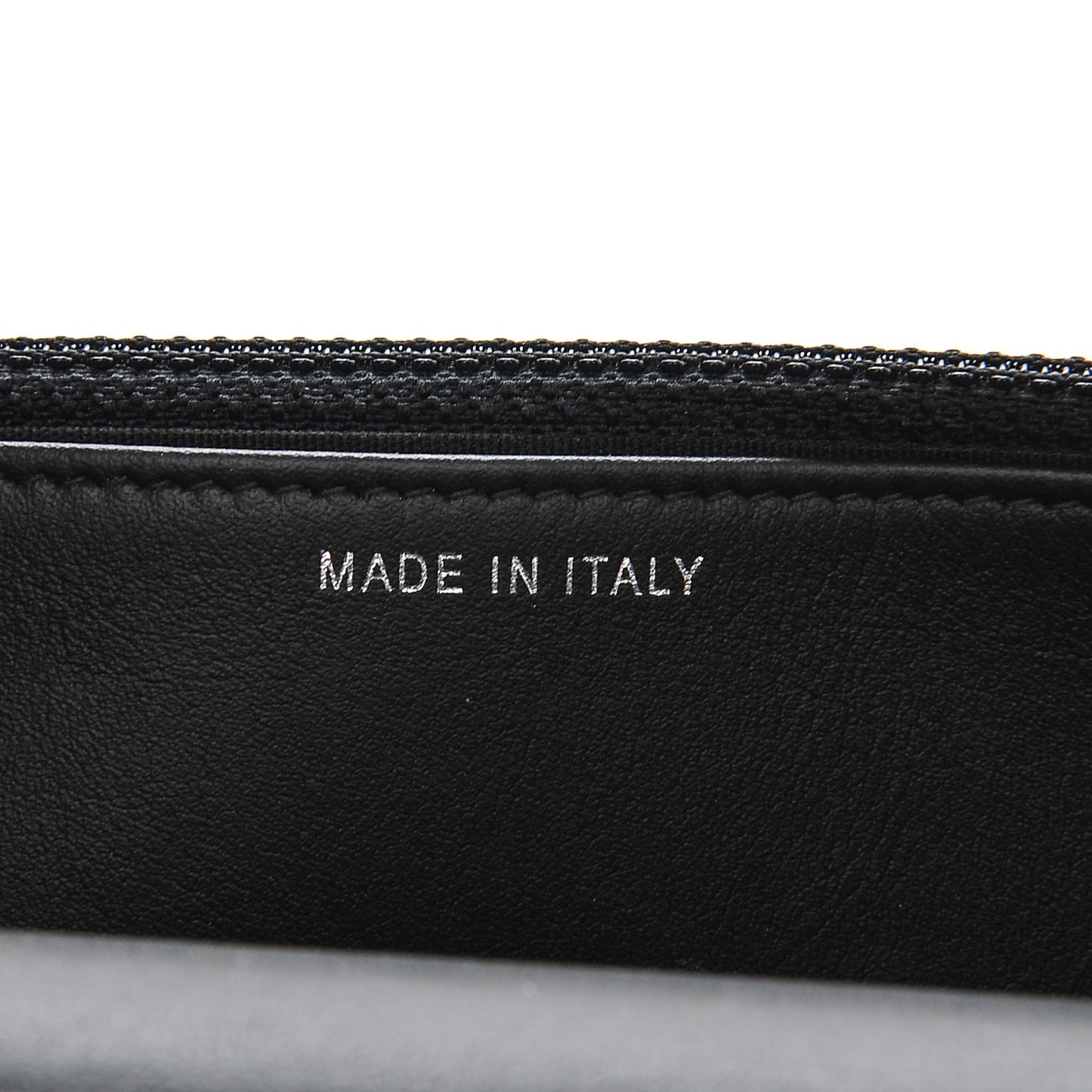 Calfskin Painted Chevron Embossed Boy Wallet On Chain WOC Black