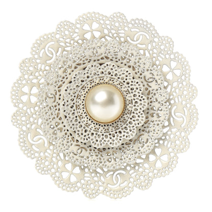 Chanel Pearl Lace Brooch White 1 of 4