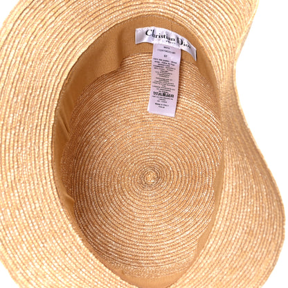 Christian Dior Straw Bucket Hat 57 Natural 7 of 8