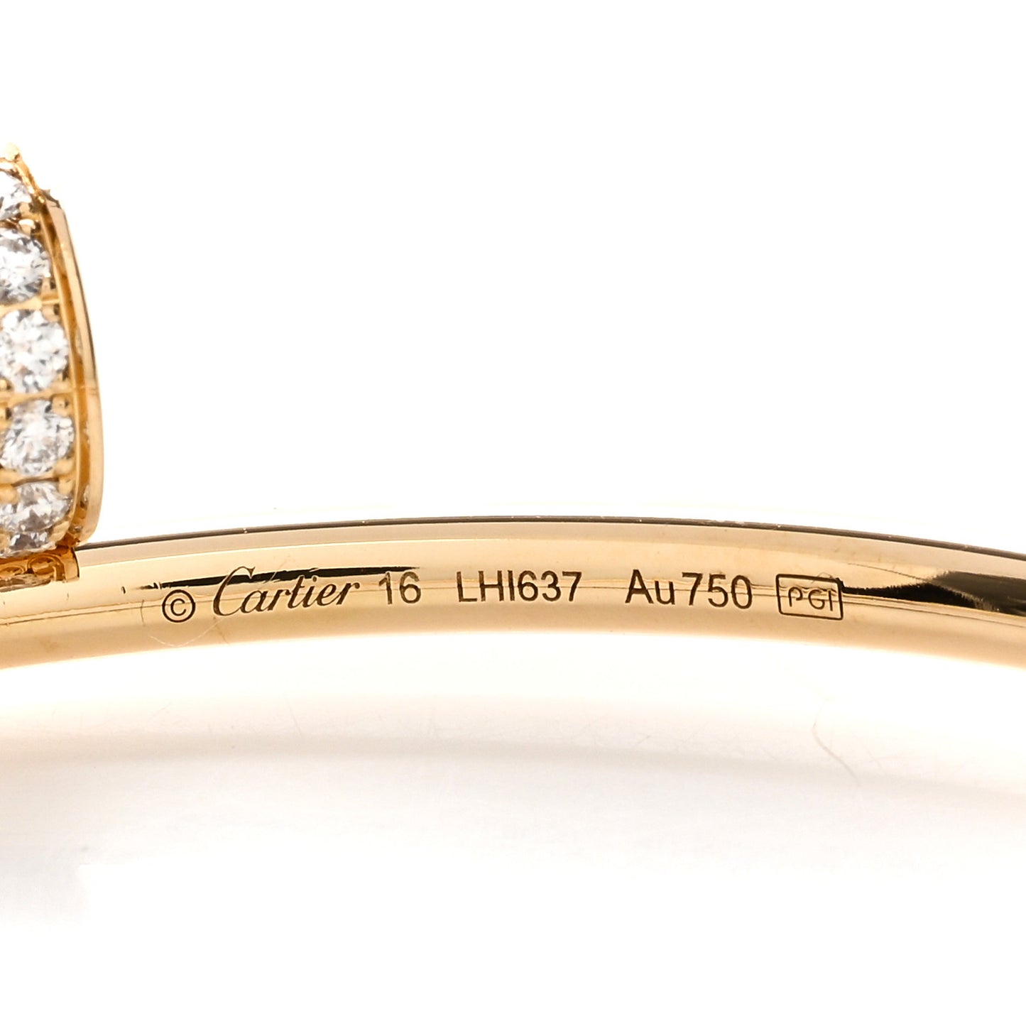 18K Yellow Gold Diamond Small Juste Un Clou Bracelet 16