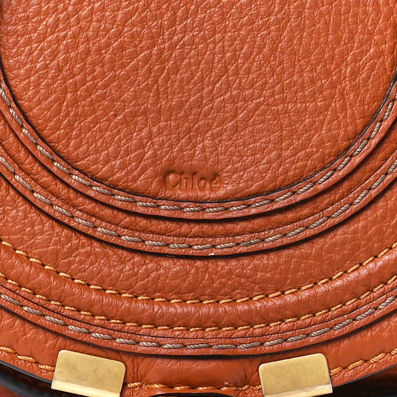 Chloe Grained Calfskin Small Marcie Saddle Bag Tan 9 of 12