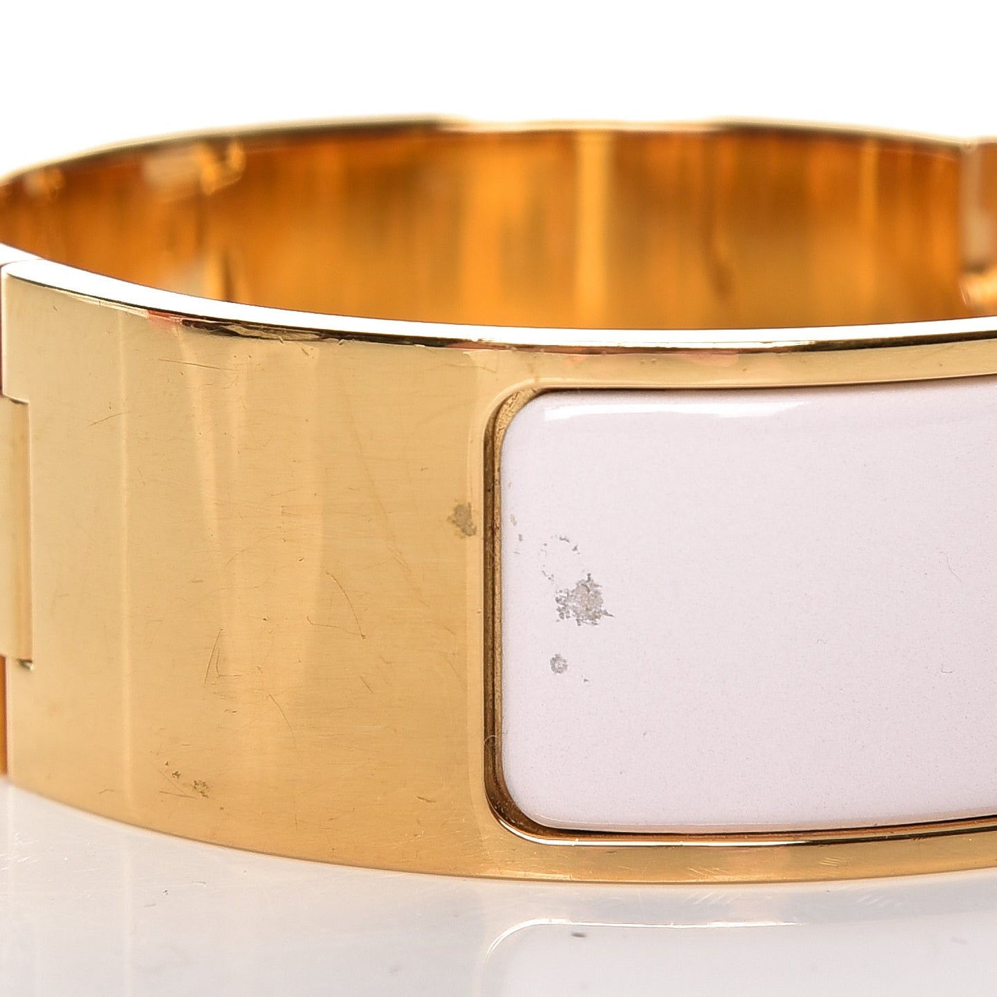 Enamel Wide Clic Clac H PM Bracelet Rose Poudre